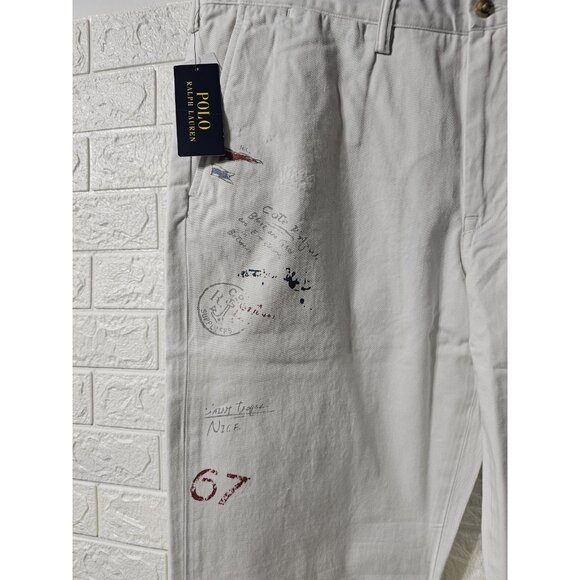 Polo Ralph Lauren Cotton Chino Pants Sailing Sailor Yacht Boating Artist Drawing - Picture 3 of 16